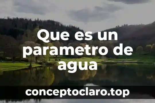 Que es un parametro de agua