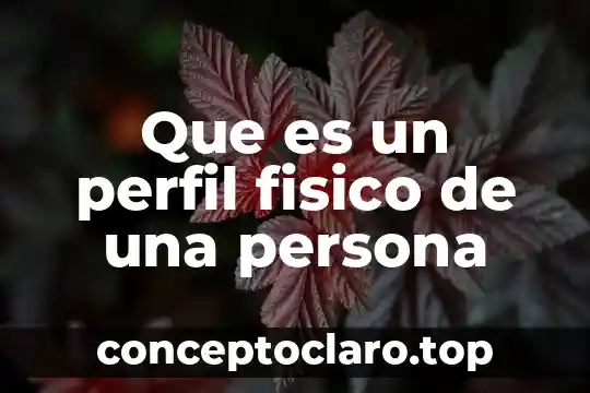 Que es un perfil fisico de una persona