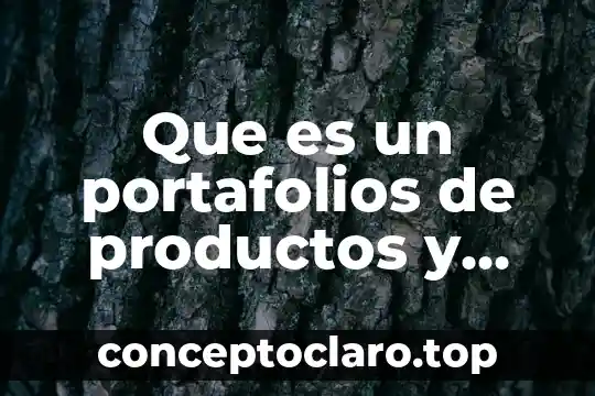 Que es un portafolios de productos y servicios