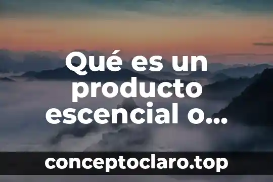 Que es el poema concepto basico 5 Qué es un producto escencial o básico