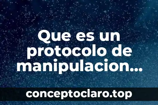 Que es un protocolo de manipulacion de carga