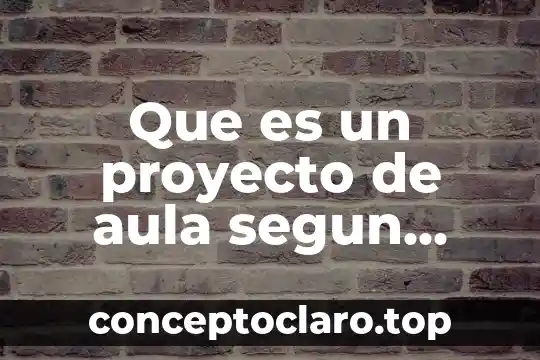 Que es un proyecto de aula segun hugo cerda