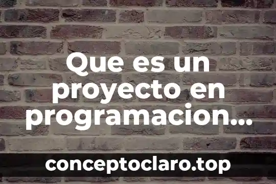 Que es un proyecto en programacion java