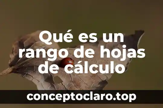 Qué es un rango de hojas de cálculo