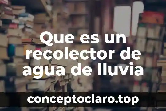 Que es un recolector de agua de lluvia