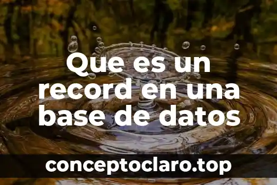 Que es un record en una base de datos
