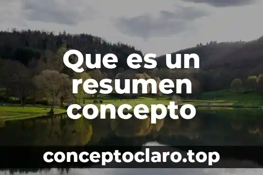 Que es un resumen concepto