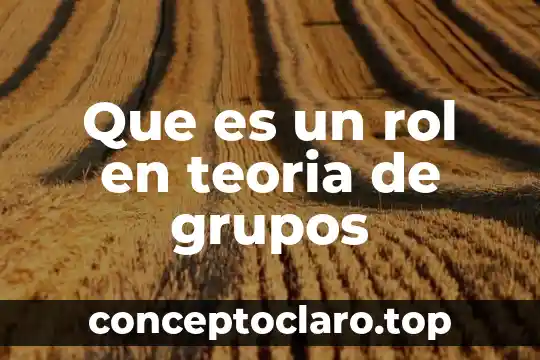 Que es un rol en teoria de grupos