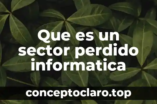 Que es un sector perdido informatica