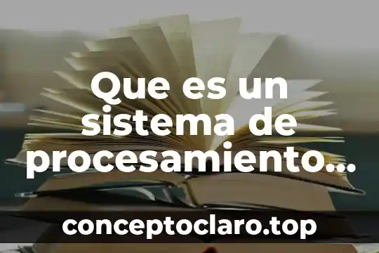 Qué es el procesamiento fonológico en la lectura 4 Que es un sistema de procesamiento de transaccion