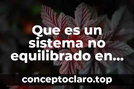 Que es un sistema no equilibrado en d