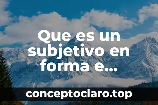 Que es un subjetivo en forma e precentar los hechos