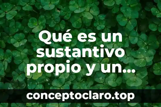 Qué es un sustantivo propio y un sustantivo común