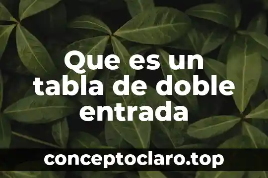 Qué es animación de entrada y salida 6 Que es un tabla de doble entrada
