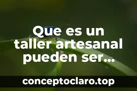 Que es negocios internacionales donde pueden trabaj 5 Que es un taller artesanal pueden ser fagillas