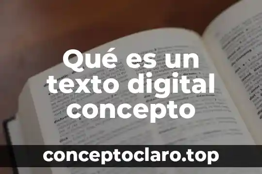 Qué es un texto digital concepto