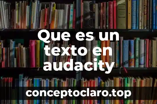 Que es traducción del texto 5 Que es un texto en audacity
