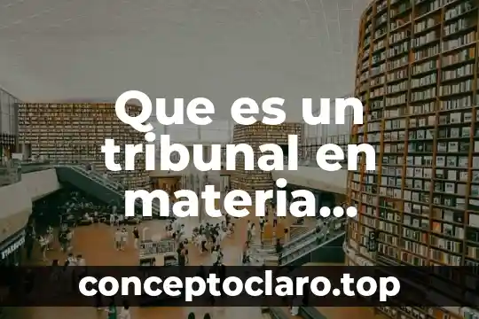 Que es un tribunal en materia contenciosa administrativa