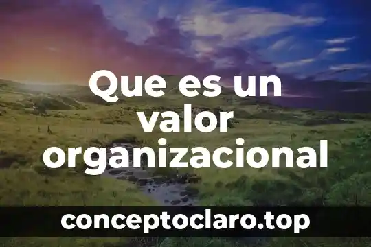 Que es un valor organizacional