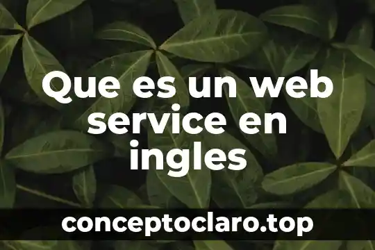Que es un web service en ingles