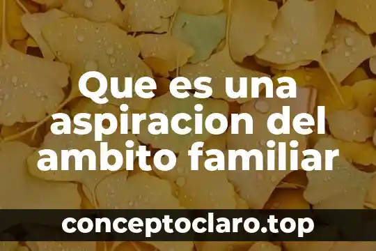 Que es una aspiracion del ambito familiar