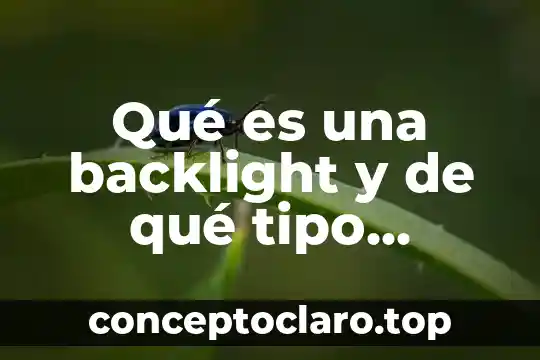 Qué es una backlight y de qué tipo conoces