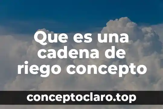 Que es una cadena de riego concepto