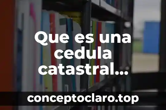 Que es una cedula catastral informada