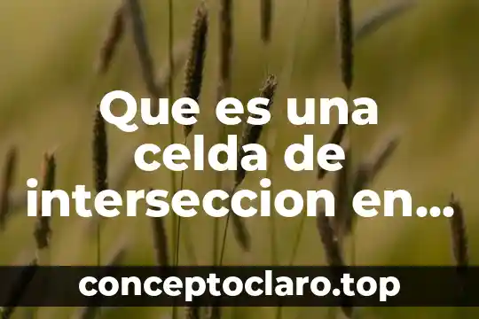 Que es una celda de interseccion en excel