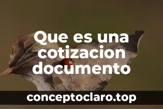 Que es una cotizacion documento