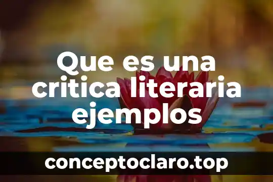 Que es figura literaria y tipo ejemplo 4 Que es una critica literaria ejemplos