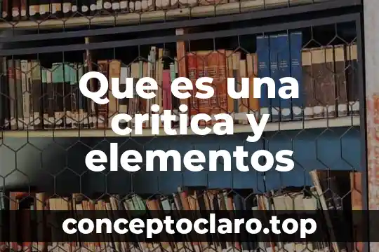 Que es una critica y elementos