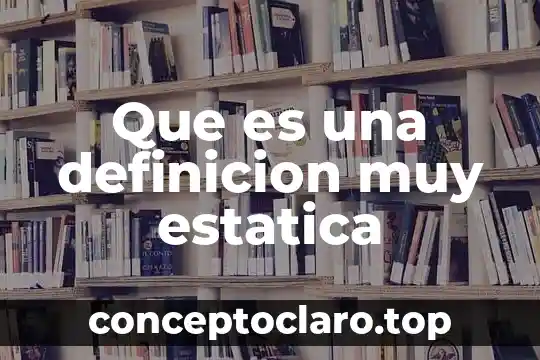 Que es una definicion muy estatica