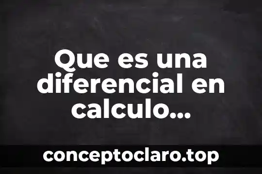 Que es una diferencial en calculo integral