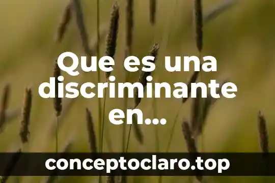 Que es una discriminante en matemáticas