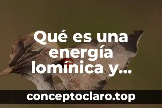 Qué es una energía lomínica y ejemplos