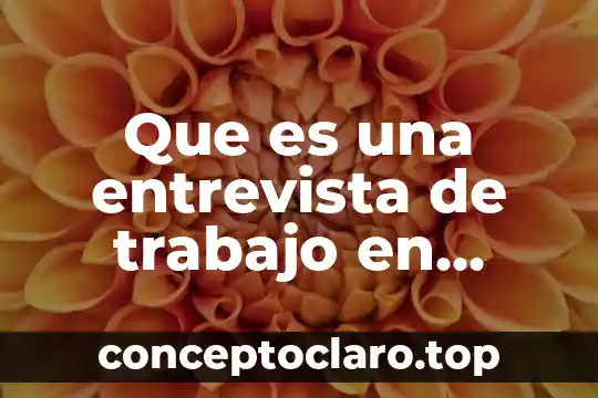 Que es una entrevista de trabajo en linea