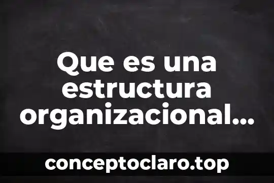 Que es una estructura panaloide 4 Que es una estructura organizacional yahoo