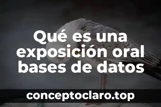 Qué es una exposición oral bases de datos