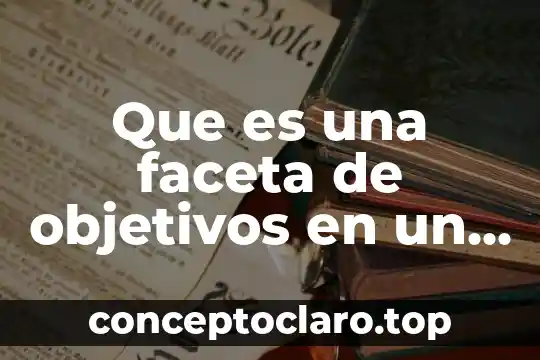 Que es una faceta de objetivos en un mantenimiento
