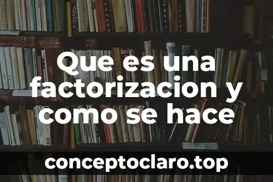 Que es una factorizacion y como se hace
