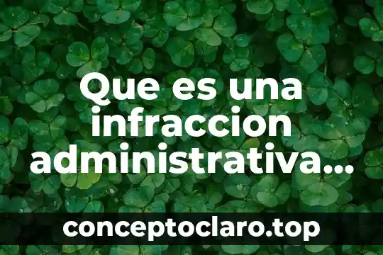 Que es una infraccion administrativa aduanera