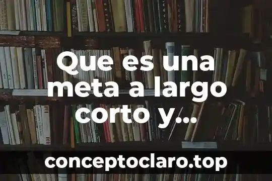 Qué es deudas a largo plazo en contabilidad 7 Que es una meta a largo corto y mediano plazo