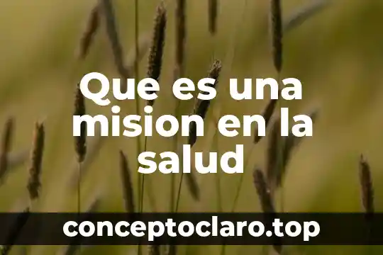 Que es una mision en la salud