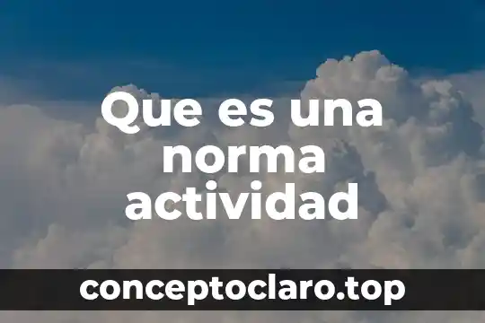 Que es una norma actividad