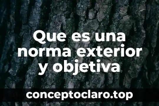 Que es una norma exterior y objetiva
