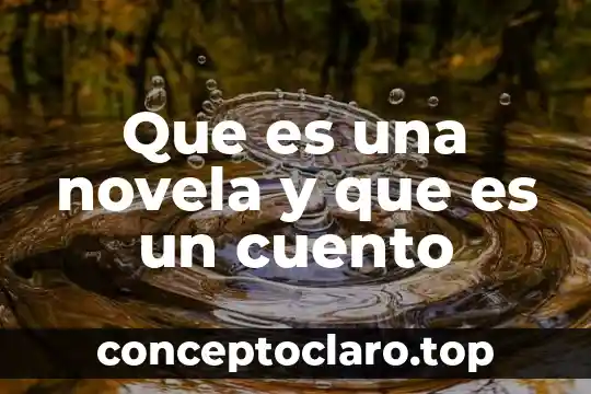 Que es una novela y que es un cuento