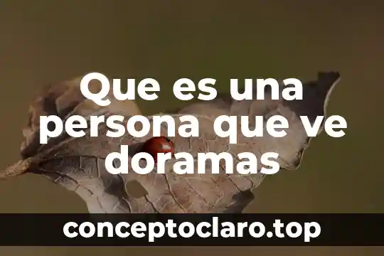 Que es una persona que ve doramas