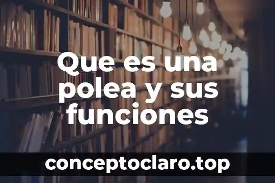 Qué es y para qué sirve una polea 4 Que es una polea y sus funciones