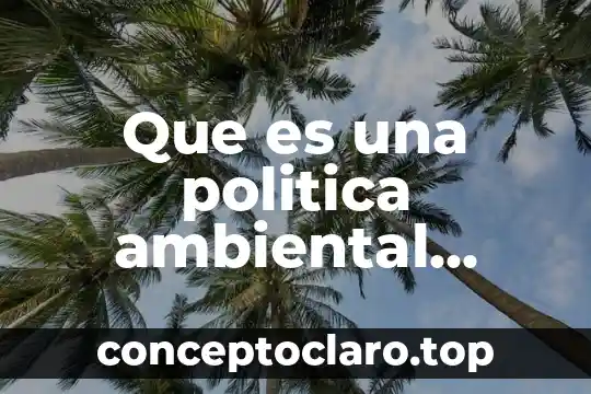 Que es una politica ambiental ejemplos